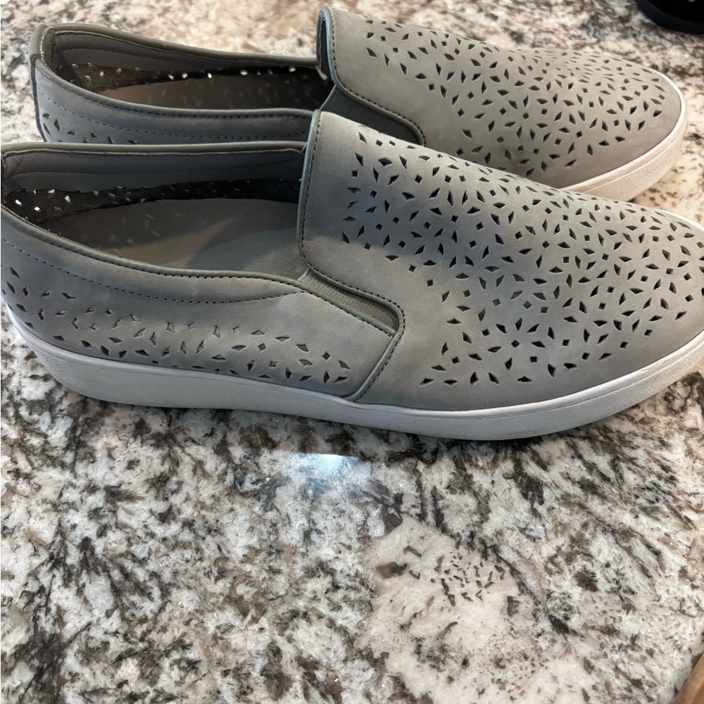 Vionic Gray Perforated Slip-On Loafers